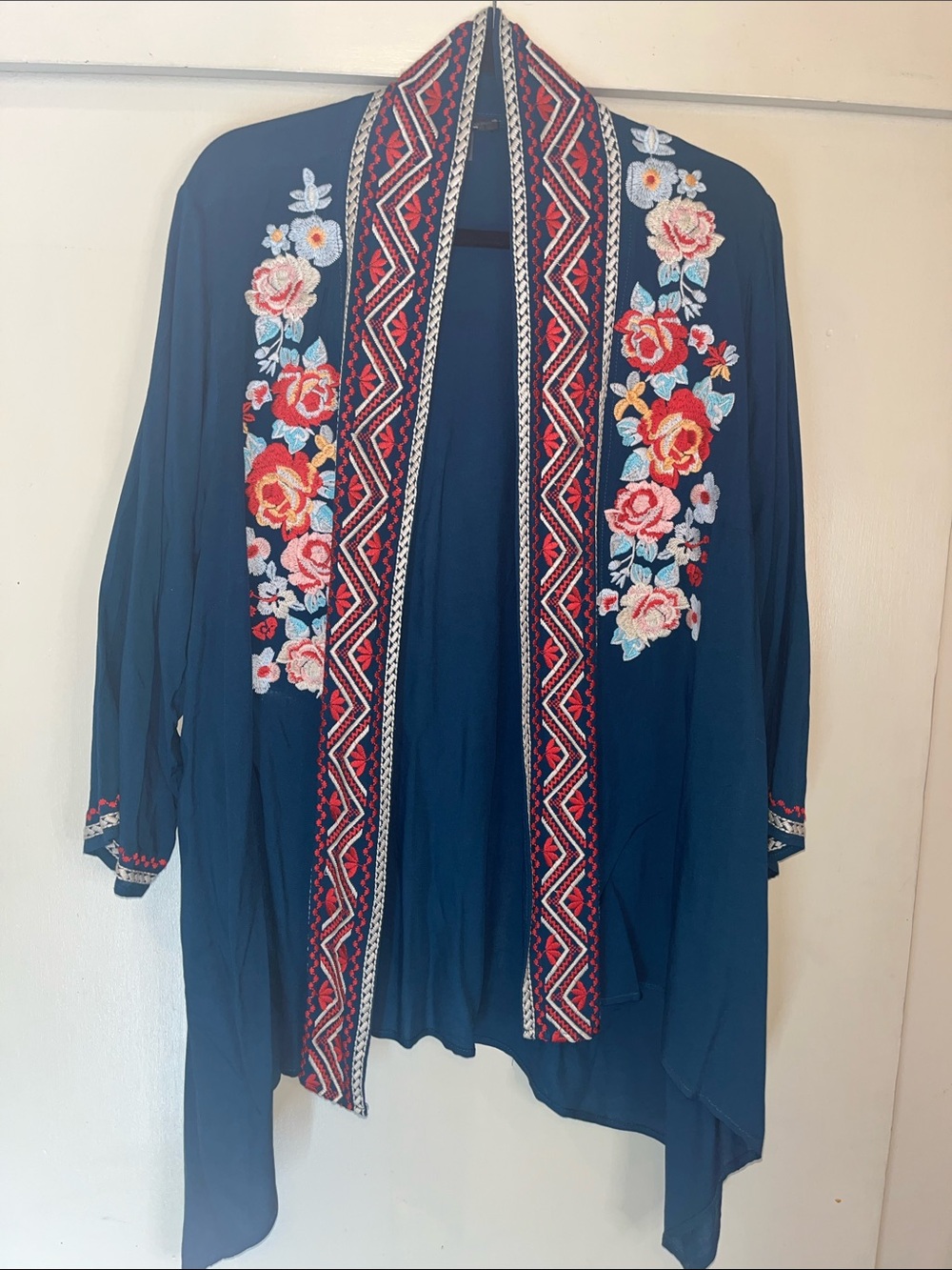 Andree by unit embroidered Duster/ open jacket / cardigan size 1X